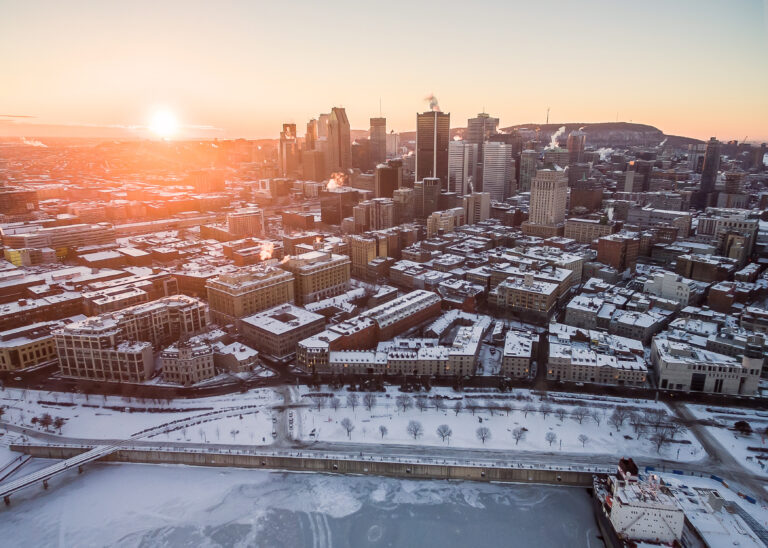 A typical canadian city in winter, transitioning from traditional models of municipal asset management.